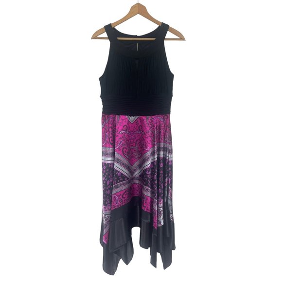 Size 12 GORGEOUS KEYHOLE HANDKERCHIEF HEM DRESS Spring Summer Wedding Party - Picture 5 of 5